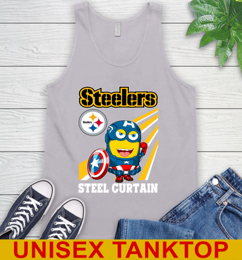 NFL Football Pittsburgh Steelers Captain America Marvel Avengers Minion Shirt Tank Top 3