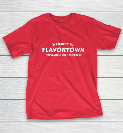 Flavortown Population American Food Gift Taste Buds T-Shirt 9
