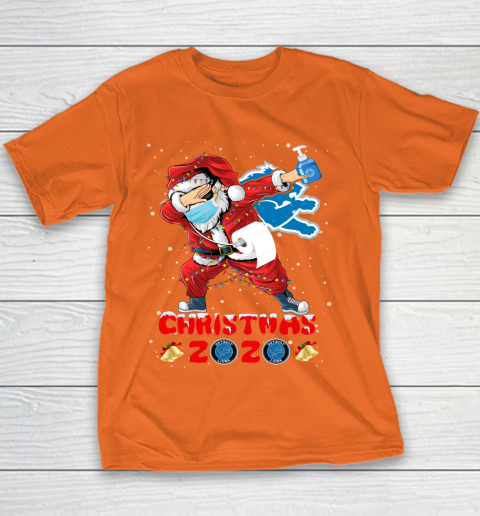 Detroit Lions Funny Santa Claus Dabbing Christmas 2020 NFL Youth T-Shirt 4