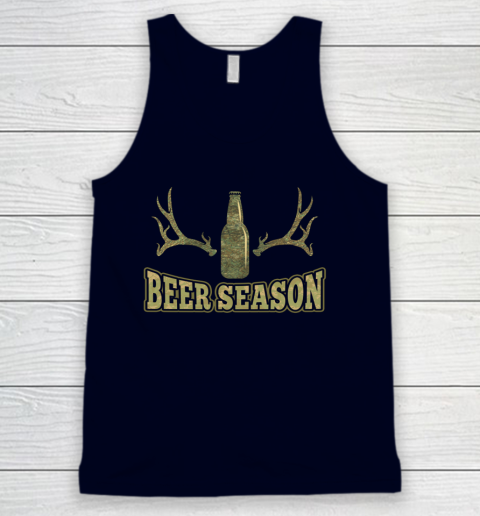 Beer Season Funny Camo Deer Hunting Pun Men Who Love Beers Tank Top 2