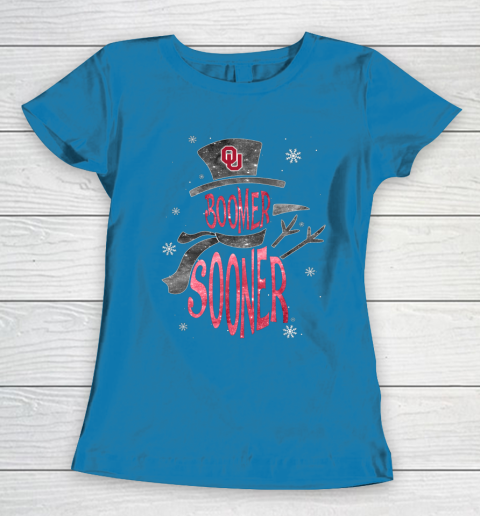 Oklahoma Sooners Christmas Snowman Women's T-Shirt 6