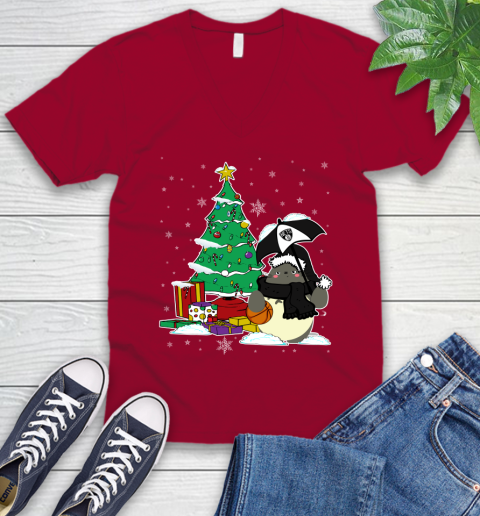 Brooklyn Nets NBA Basketball Cute Tonari No Totoro Christmas Sports V-Neck T-Shirt 7