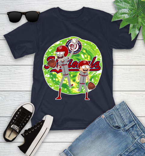 MLB Washington Nationals Rick And Morty Baseball Sports Youth T-Shirt 3