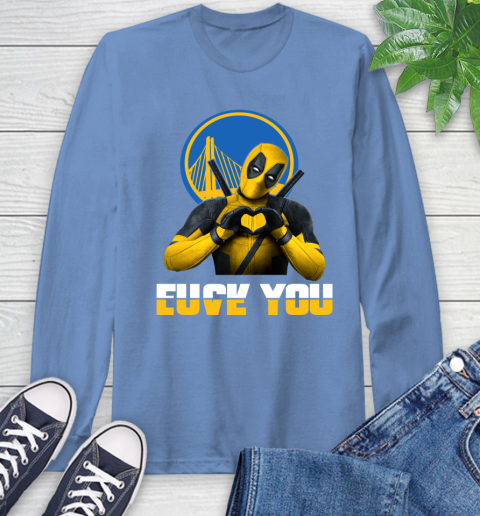 NBA Golden State Warriors Deadpool Love You Fuck You Basketball Sports Long Sleeve T-Shirt 12