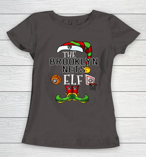 Brooklyn Nets Christmas ELF Funny NBA Women's T-Shirt 7