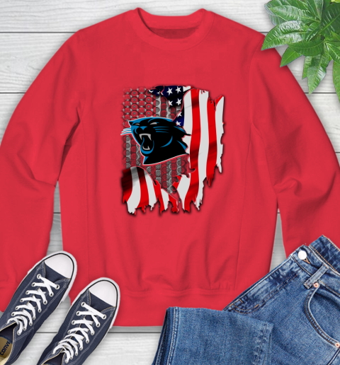Carolina Panthers NFL Football American Flag Sweatshirt 10