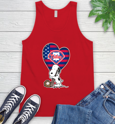 Philadelphia Phillies MLB Baseball The Peanuts Movie Adorable Snoopy Tank Top 6