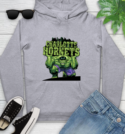 Charlotte Hornets NBA Basketball Incredible Hulk Marvel Avengers Sports Youth Hoodie 6