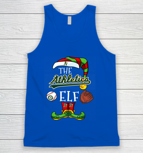 Oakland Athletics Christmas ELF Funny MLB Tank Top - Image 5