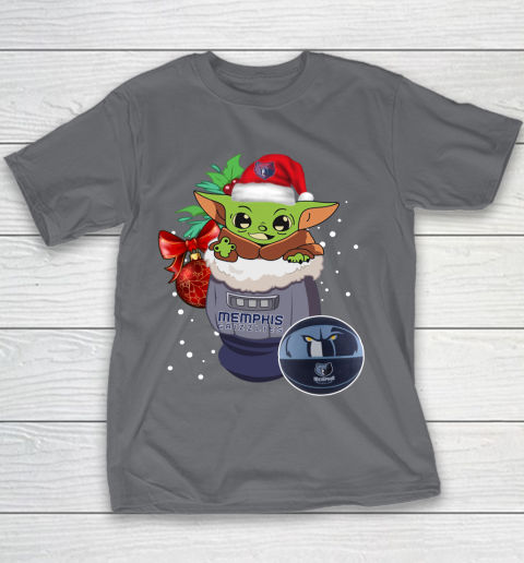 Memphis Grizzlies Christmas Baby Yoda Star Wars Funny Happy NBA Youth T-Shirt 7