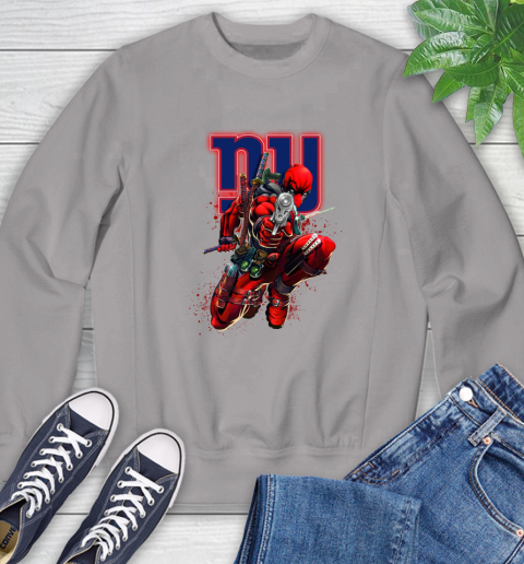 NFL Deadpool Marvel Comics Sports Football New York Giants Sweatshirt 5