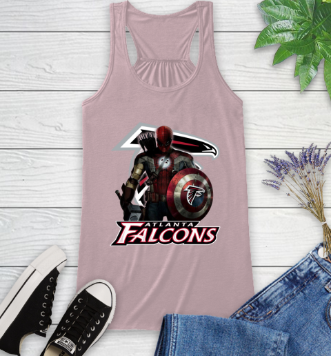 NFL Captain America Thor Spider Man Hawkeye Avengers Endgame Football Atlanta Falcons Racerback Tank 11