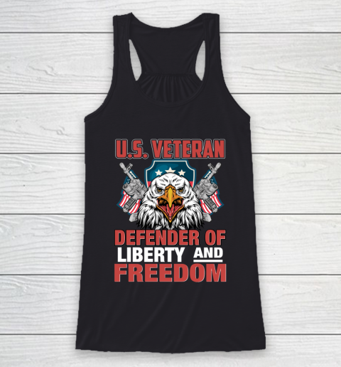 Veteran Shirt U.S. Veteran Defender Of Liberty And Freedom Independence Day Racerback Tank