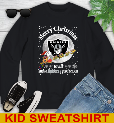 Oakland Raiders Merry Christmas To All And To Raiders A Good Season NFL Football Sports Youth Sweatshirt
