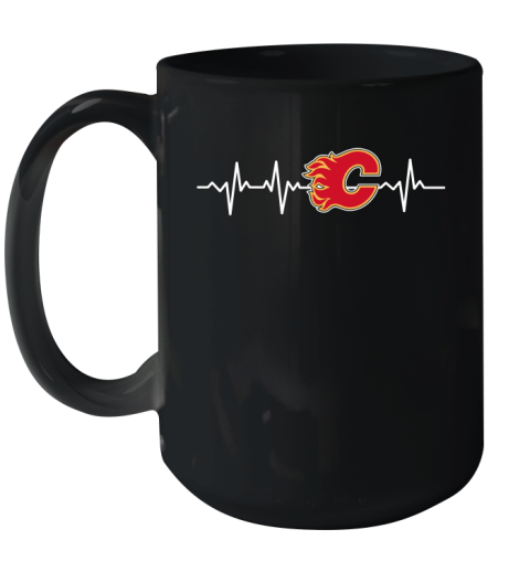 Calgary Flames NHL Hockey Heart Beat Shirt Ceramic Mug 15oz