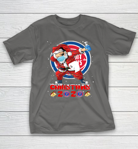 Detroit Pistons Funny Santa Claus Dabbing Christmas 2020 NBA T-Shirt 8