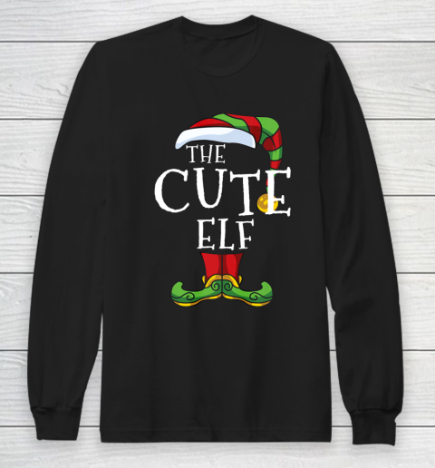 Cute Elf Family Matching Christmas Group Funny Gift Pajama Long Sleeve T-Shirt