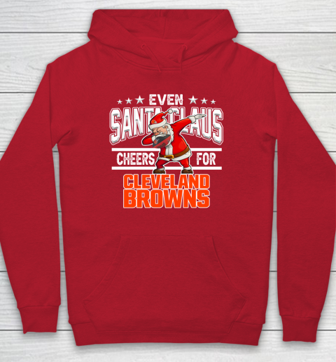 Cleveland Browns Even Santa Claus Cheers For Christmas NFL Hoodie 7