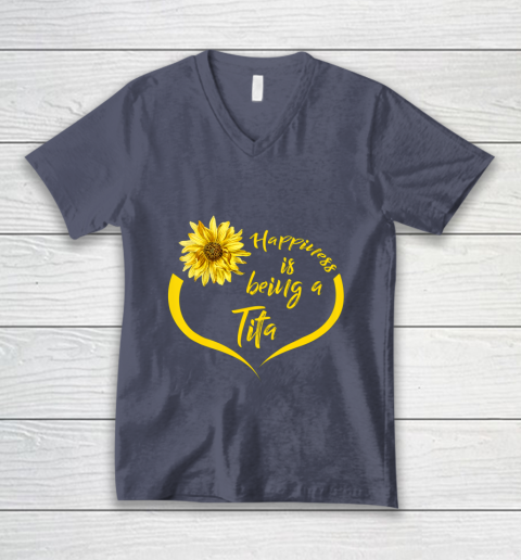 Womens Tita Gift Happiness Is Being A Tita V-Neck T-Shirt 7