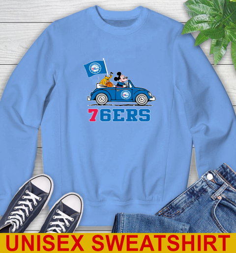 NBA Basketball Philadelphia 76ers Pluto Mickey Driving Disney Shirt Sweatshirt 11