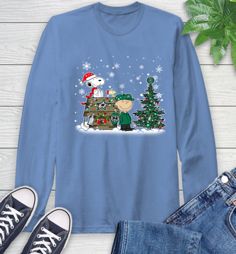 NHL Dallas Stars Snoopy Charlie Brown Woodstock Christmas Stanley Cup Hockey Long Sleeve T-Shirt 12