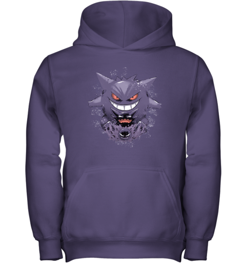 ukxo gastly haunter gengar pokemon shirts youth hoodie 43 front purple