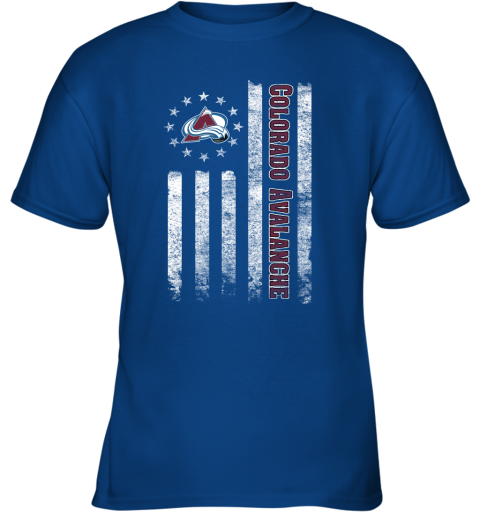 NHL American Flag Hockey Sports Colorado Avalanche Youth T-Shirt 4