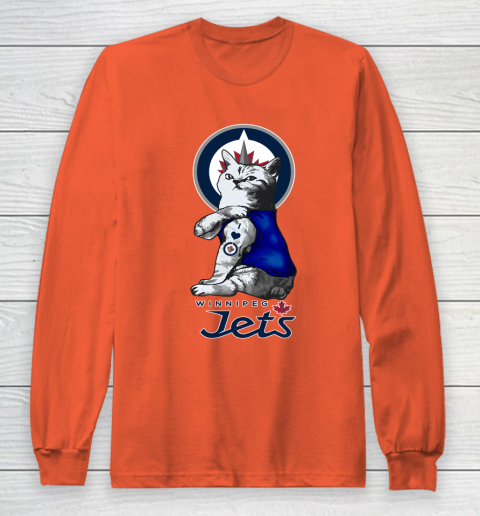NHL My Cat Loves Winnipeg Jets Hockey Long Sleeve T-Shirt 3