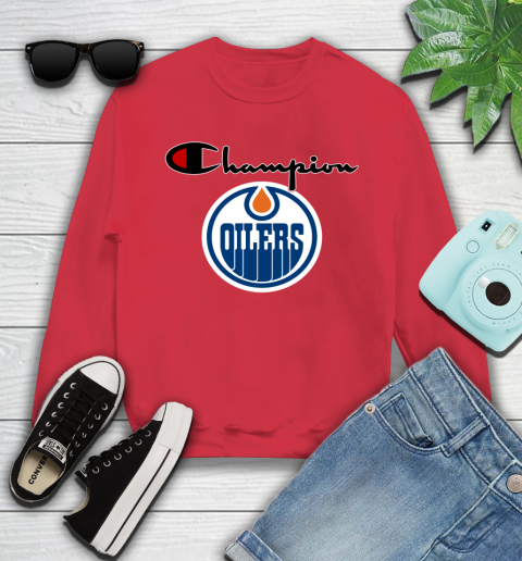 NHL Hockey Edmonton Oilers Champion Shirt Youth Sweatshirt 5