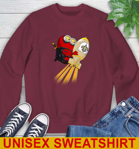 NFL Football New Orleans Saints Deadpool Minion Marvel Shirt Sweatshirt 6