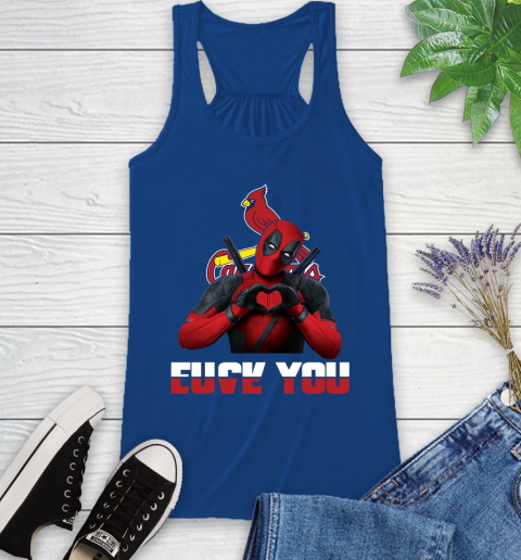 MLB St.Louis Cardinals Deadpool Love You Fuck You Baseball Sports Racerback Tank 8