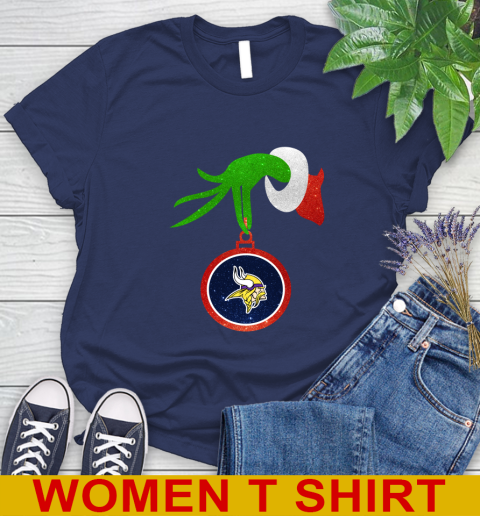 Minnesota Vikings Grinch Merry Christmas NFL Football Women's T-Shirt 12