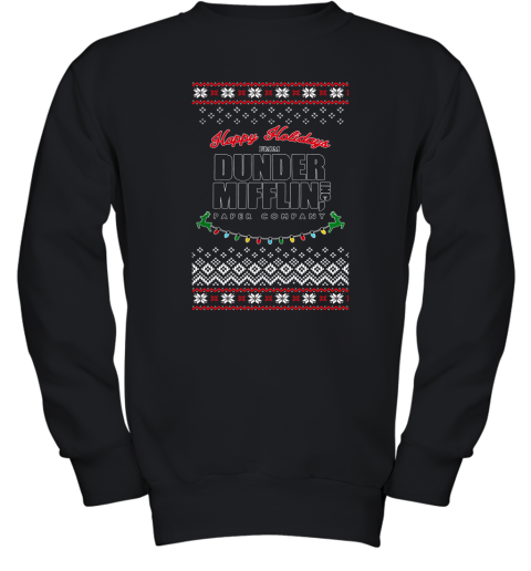 Happy Holidays From Dunder Mifflin Ugly Christmas Adult Crewneck Youth Sweatshirt