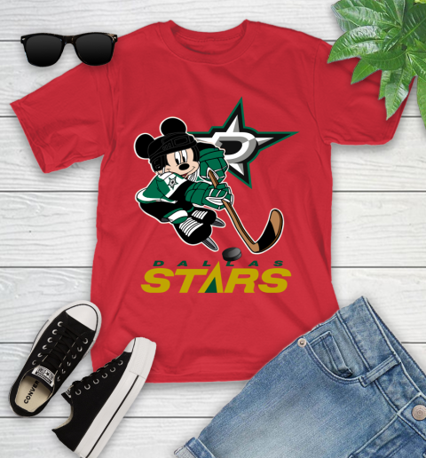 NHL Dallas Stars Mickey Mouse Disney Hockey T Shirt Youth T-Shirt 10