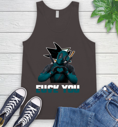 NHL San Jose Sharks Deadpool Love You Fuck You Hockey Sports Tank Top 6
