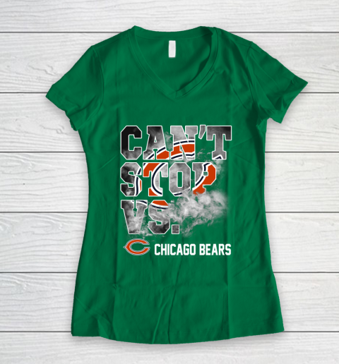 NFL Chicago Bears Can't Stop Vs Women's V-Neck T-Shirt 3