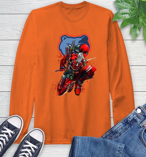 NBA Deadpool Marvel Comics Sports Basketball Memphis Grizzlies Long Sleeve T-Shirt 5