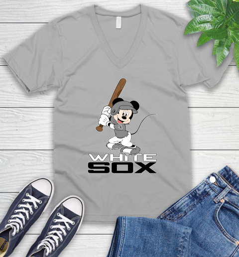 MLB Baseball Chicago White Sox Cheerful Mickey Mouse Shirt V-Neck T-Shirt 4