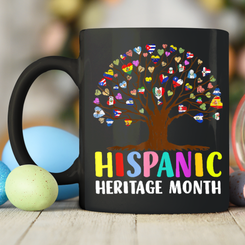 National Hispanic Heritage Month Hand Flag Tree Roots Latino Ceramic Mug 11oz 5