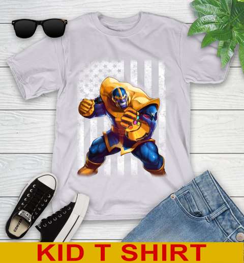NHL Hockey Washington Capitals Thanos Marvel American Flag Shirt Youth T-Shirt 4