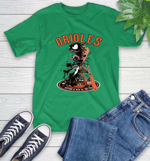 MLB Baltimore Orioles Baseball Venom Groot Guardians Of The Galaxy T-Shirt 7