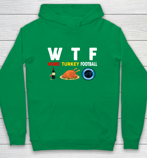 Carolina Panthers Giving Day WTF Wine Turkey Football NFL Youth Hoodie 4