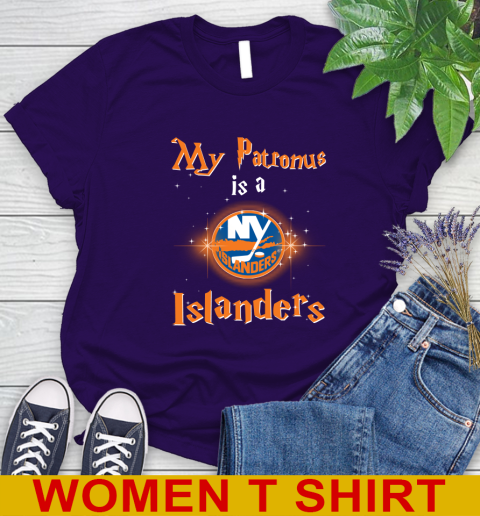 NHL Hockey Harry Potter My Patronus Is A New York Islanders Women's T-Shirt - Image 5