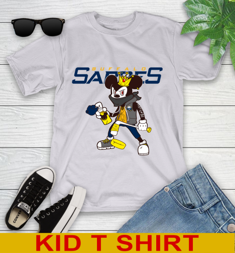 Buffalo Sabres NHL Hockey Mickey Peace Sign Sports Youth T-Shirt 5
