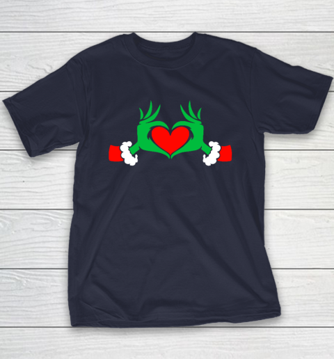 Funny Elf With Cute Heart Hands Style Christmas Costumes Youth T-Shirt - Image 3