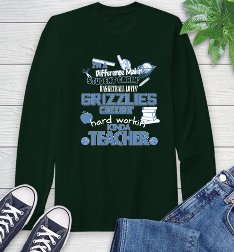 Memphis Grizzlies NBA I'm A Difference Making Student Caring Basketball Loving Kinda Teacher Long Sleeve T-Shirt 7