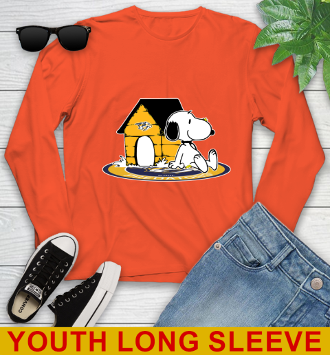 NHL Hockey Nashville Predators Snoopy The Peanuts Movie Shirt Youth Long Sleeve 4