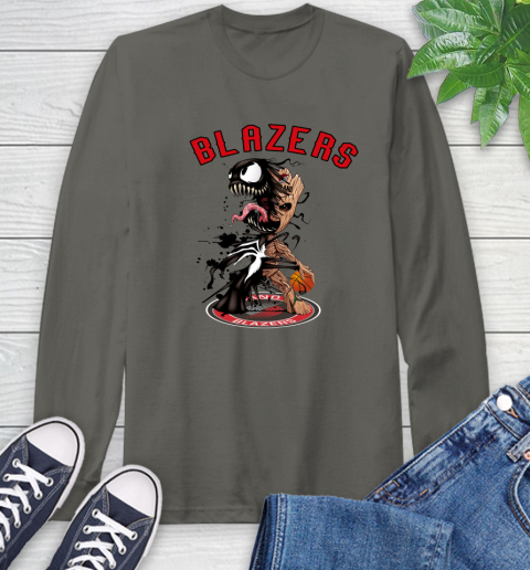 NBA Portland Trail Blazers Basketball Venom Groot Guardians Of The Galaxy Long Sleeve T-Shirt 8