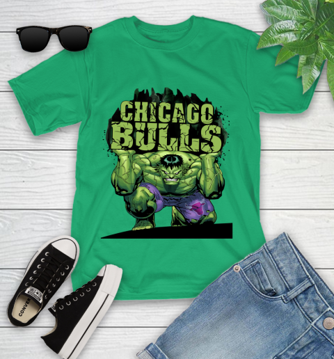 Chicago Bulls NBA Basketball Incredible Hulk Marvel Avengers Sports Youth T-Shirt 6