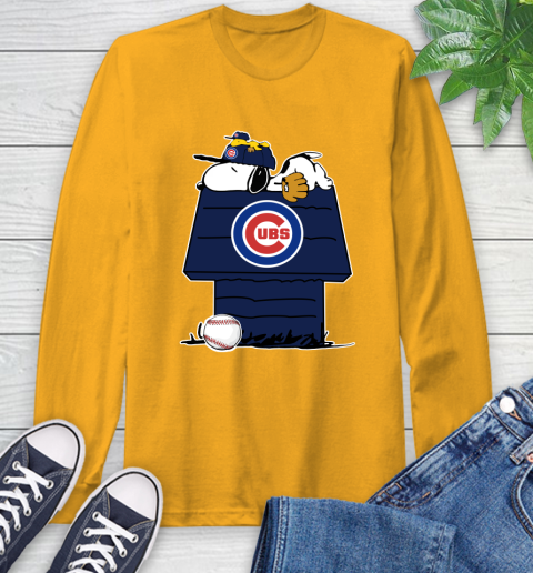 MLB Chicago Cubs Snoopy Woodstock The Peanuts Movie Baseball T Shirt Long Sleeve T-Shirt 3